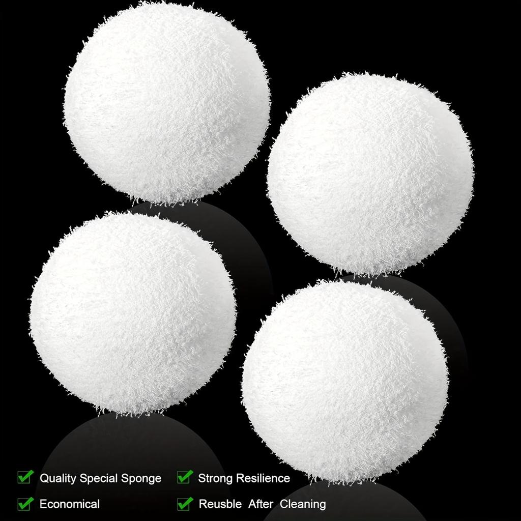 2/4pcs Reusable 3-Inch Oil Absorbing Sponge Cleaning Balls for Pools, Hot Tubs & Spa - Floating Pool Filters