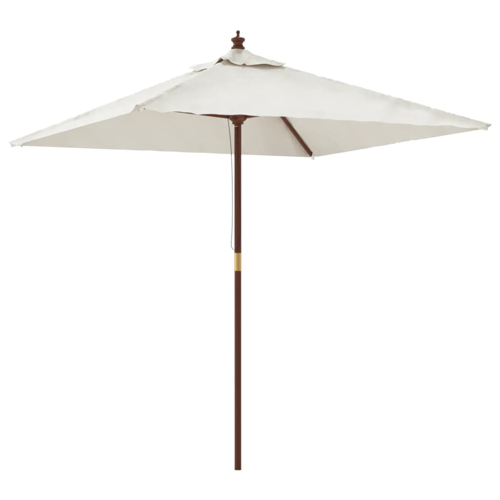 Parasol Ogrodowy Na Drewnianym Słupku, Piaskowy, 198X198X231 Cm