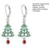 Christmas Tree Dangle Earrings Shiny Zircon Tree Jewelry Zinc Alloy