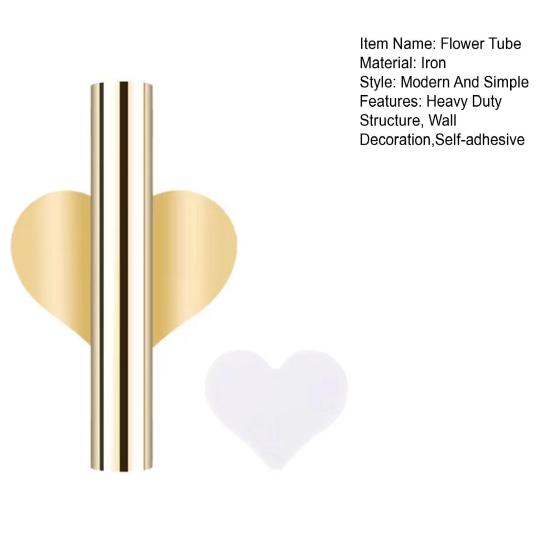 Настенное крепление металлическая трубка для цветов самоклеящаяся без сверления круглая сердечко любовь настоящий сухоцвет дисплей