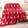 Christmas Red Snowflakes Printed Blanket for Sofa Travel Camping Living Room Office Conditioning Blanket for All Seasons Gifts