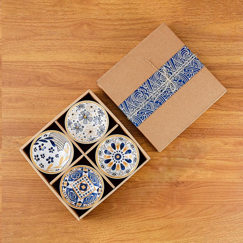 Japanese Ceramic Wedding Gift Set: Bowl & Chopstick with Gift Box - Perfect for Lucky Draws and Employee Gifts