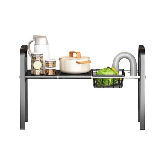 Выдвижная полка для хранения вещей, устойчивая к коррозии, прочная, несущая, для ванной комнаты, под раковиной, расширяемая, прочная, металлическая полка