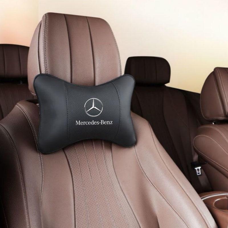 Car Seat Headrest Auto Logo Neck Pillow Car Accessories For Mercedes Benz A B C E S Class CLA CLS SLK GLA GLC GLB GLK AMG W204 BI1
