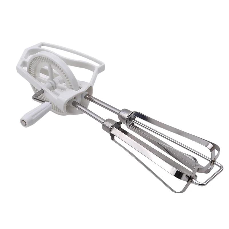 Ручной венчик для взбивания яиц из нержавеющей стали, миксер для взбивания яиц, пластиковый миксер двойного назначения, кухонный инструмент для приготовления пищи