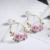 Korean-Style Floral Stud Earrings: Sweet Polymer Clay & Pearl Design for Women