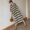 DIMANAF 2025 Летнее платье больших размеров для женщин Повседневное винтажное хлопковое платье Базовое свободное полосатое длинное платье