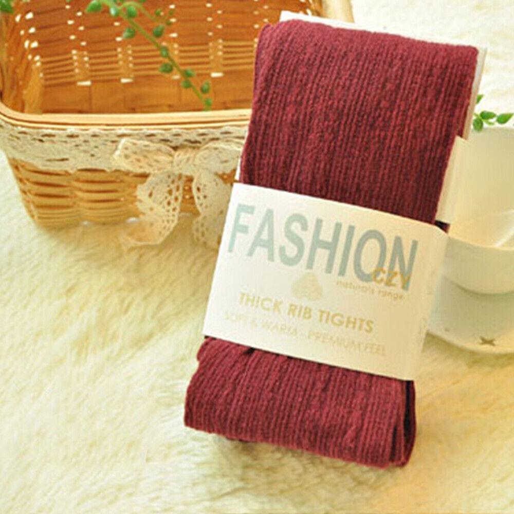 Yarn Knitted Footed Tights Woolen Winter Stretch Stockings Fashion Pantyhose Women