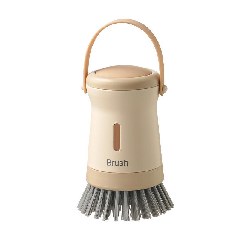 Press-Type Hangable Liquid-Add Kitchen Brush - Non-Damaging, Non-Stick Pot Cleaner