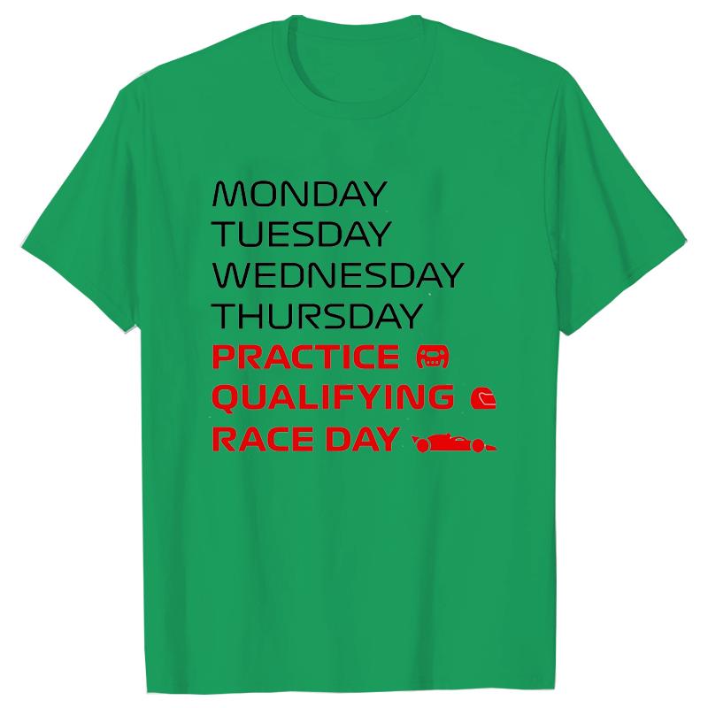 Race Week T-Shirt for Unisex Clothing Practice, Qualifying, Race Day Design Tshirts Casual Unisex Clothing Racing Fan Gift