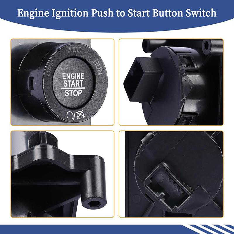 Black Car Engine Switch Ignition Push Button Fit for Jeep Cherokee 2014-2023 1VB70DX9AC/6CK47DX9AC