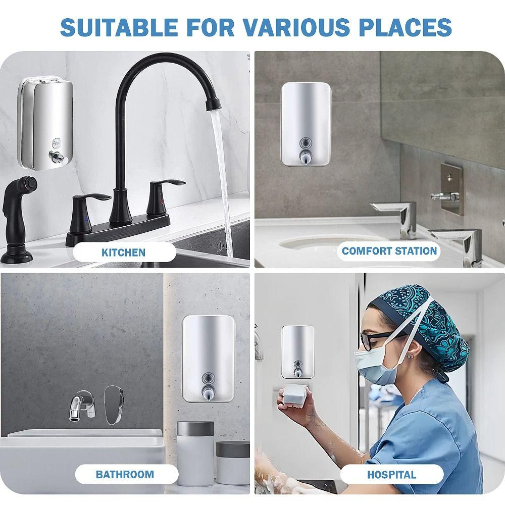 500/800/1000ml Bathroom Shampoo Dispenser Stainless Steel Manual Soap Dispenser for Toilet