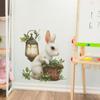 Fun-f235 Мультфильм Кролик Зеленый Лист Горшечная Спальня Гостиная Кабинет Фон Ландшафтный Дизайн Наклейка На Стену