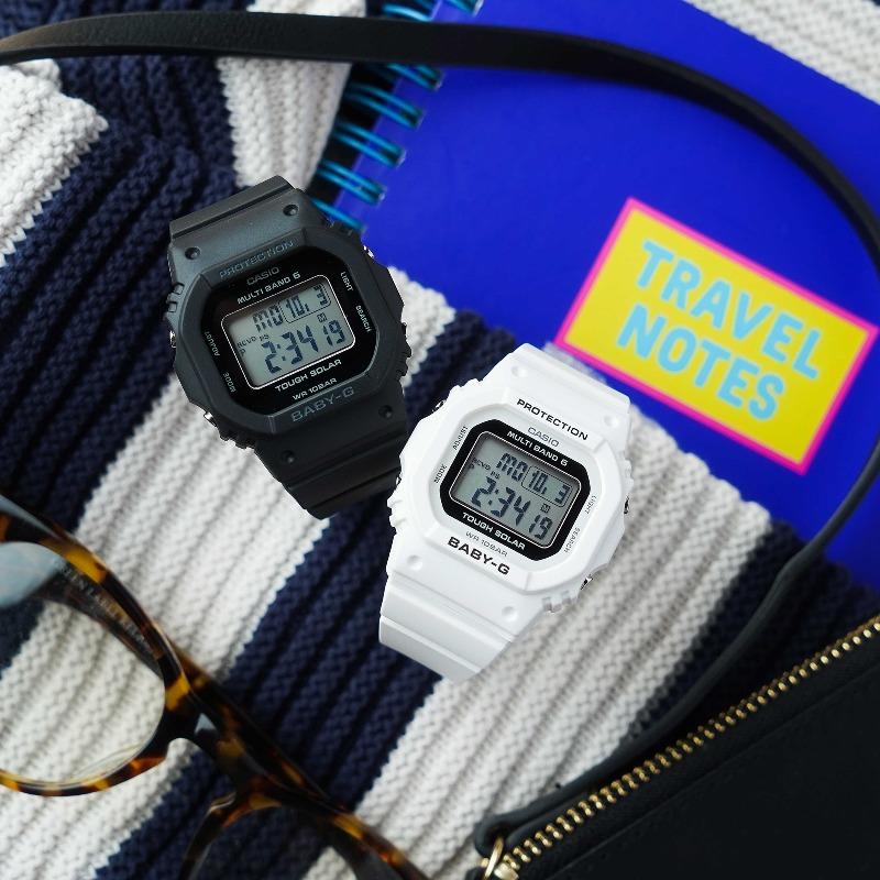 Casio Мужские кварцевые часы BGD-5650-7 из смолы, водостойкие 100 м, ударопрочные, с будильником