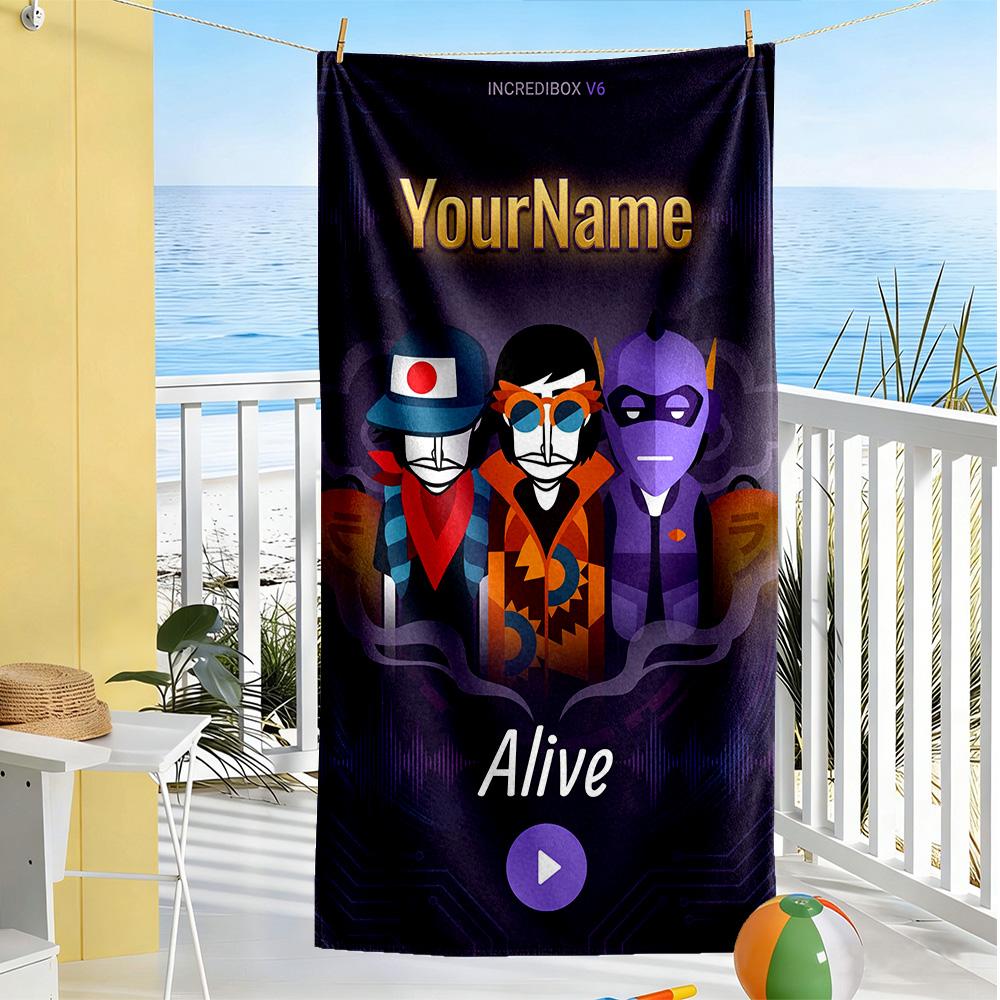 Incredibox Personalized Name Beach Towel High Absorbency & Quick-Dry Portable for SwimmingBeachCamping Travel Beach AccessoriesGym