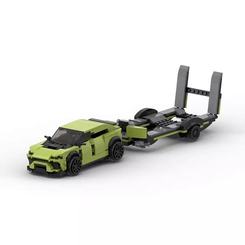 Speed Champion Technical Car Lamborghini Urus SUV с прицепом Cty Racing Vehicles Building Block, совместимый с LEGo для подарка