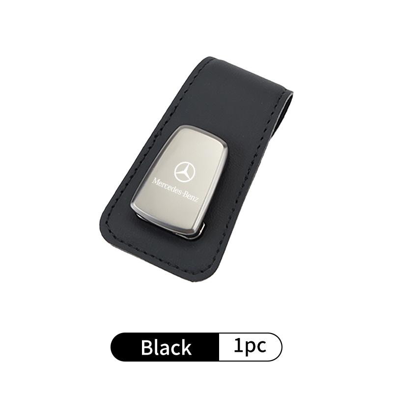 Car Sun Visor Sunglasses Holder Magnetic Leather Card Ticket Clip For Mercedes Benz CLK GLC W212 C200 C300 W203 W204 W205 W169 BF1