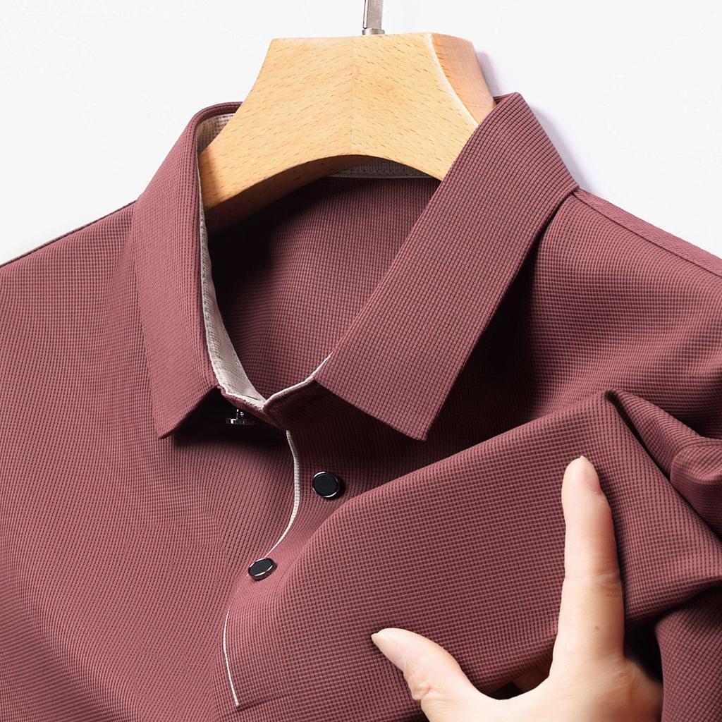 Футболка мужская с короткими рукавами, повседневная, однотонная, мужская, бесшовная, мастерски выполненная, высококачественная, с лацканами, поло