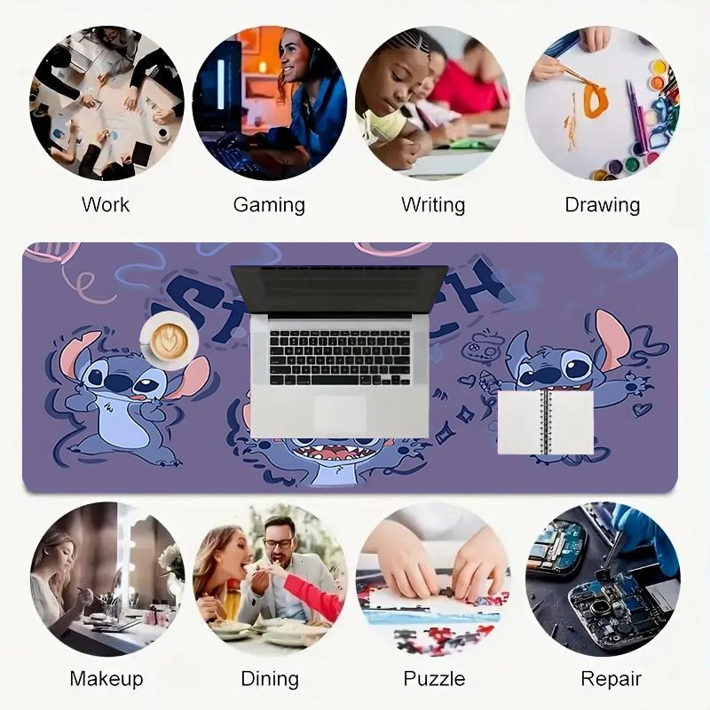 Stitch Fun Xl Gaming Mouse Pad Nonslip Rubber Base Stitched Edge Waterproof Desk Mat For Pc Laptop Gamer Office Computer Accessories C92765