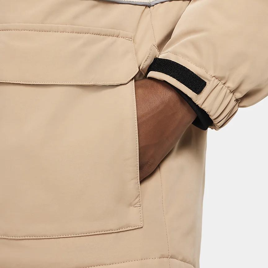 Nike Just Do It Повседневная спортивная удобная куртка с капюшоном на молнии Детские куртки Песочно-белый HQ7172-126