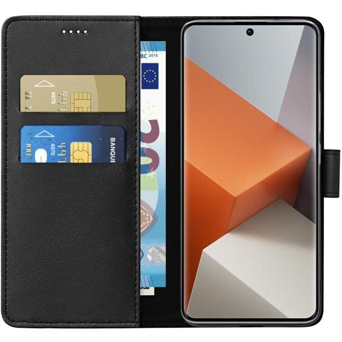 Чехол для Xiaomi Redmi Note 13 PRO PLUS 5G - Черный Кошелек с Откидной Крышкой Магнитная Застежка Держатель для Карт Phonillico®