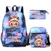3Pcs/set Cartoon Printed Backpack Teenager Student Boy Girl Schoolbag Larger Capacity Bagpack Travel Bag Kid Gift Mochila
