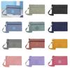 With Lanyard Double Layer Wallet Nylon Simple Money Handbag Fashion Zipper Coin Purse  Travel