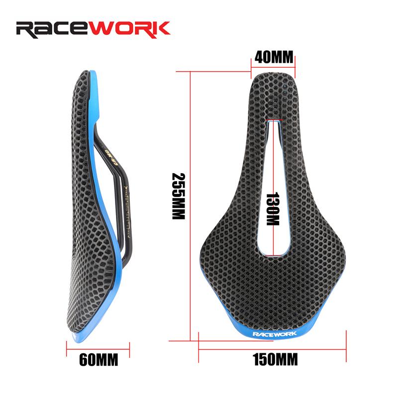 RACEWORK 3D Printed Bicycle Saddle Beehive Structure Hollow Racing Folding Road MTB Bike Comfortable Sillin Cycling Race Seat