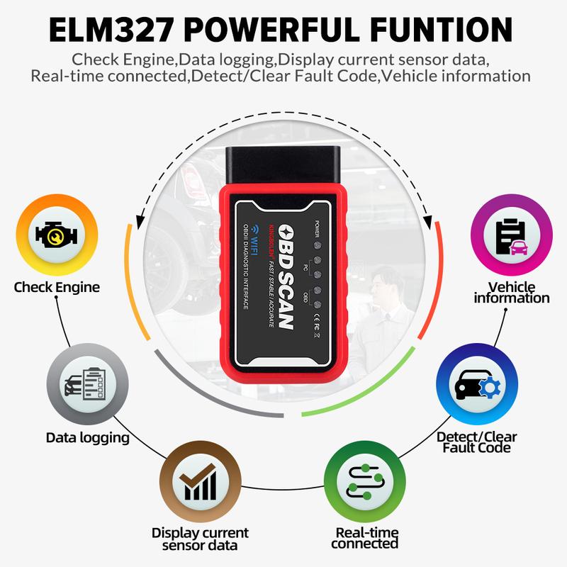 ELM327 V1.5 Чип PIC18F25K80 Двухплатный WIFI/BT OBD2 Сканер Кодов Диагностический Инструмент ELM327 OBDII для Телефона Android/IOS PK ICAR 2