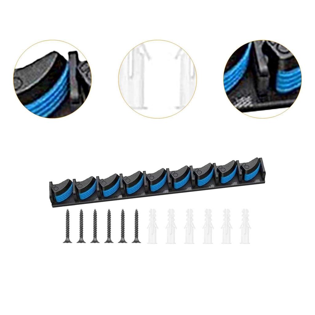 Wall Mounted Fishing Rod Holder Fishing Poles Vertical Support Rack Wall Mounted Storage Rack Holds 9 Fishing Rod