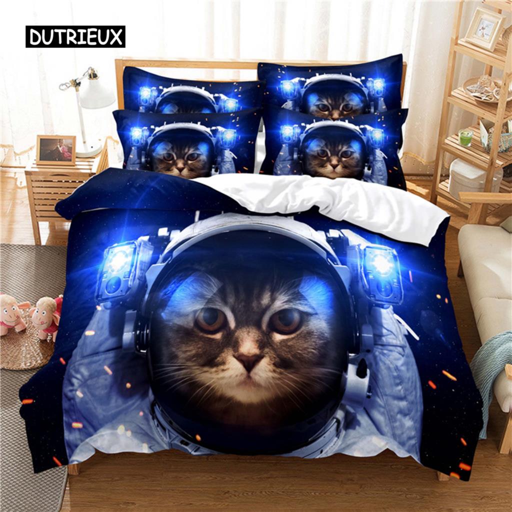 Комплект постельного белья Lovely Cat, комплект пододеяльников, комплект постельного белья с 3D-печатью, комплект постельного белья размера Queen, модный дизайн