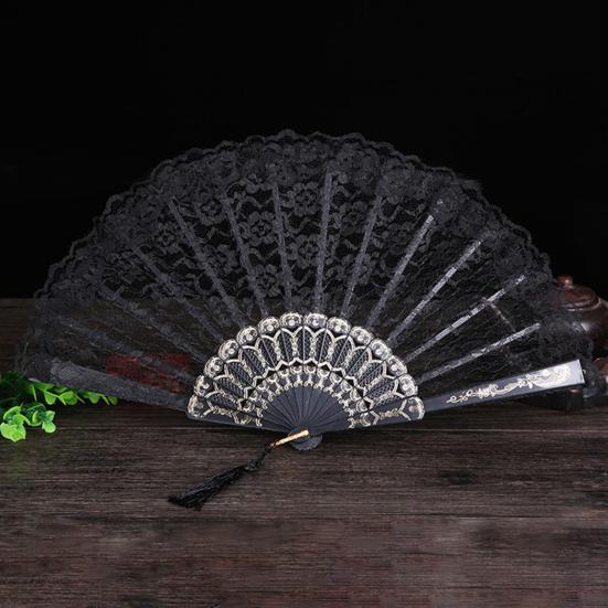 Ручной складной веер Модный нежный легкий танцевальный веер Стильный складной веер с кружевной отделкой Складной веер для улицы