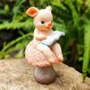 Animal Garden Statue Lawn Ornament Bookshelf Decorative Yard Resin Figurine,Mushroom Sculpture for