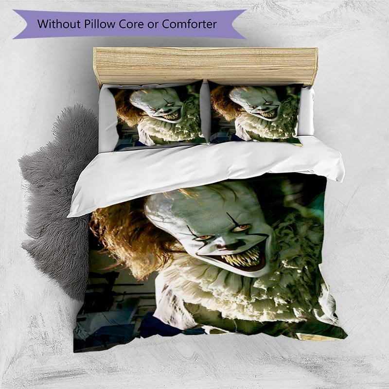 3pcs Pennywise1 Design Cover Set - HD Printed Bedding with 1 Cover and 2 Pillowcases - Perfect for Home and Dorm Decor