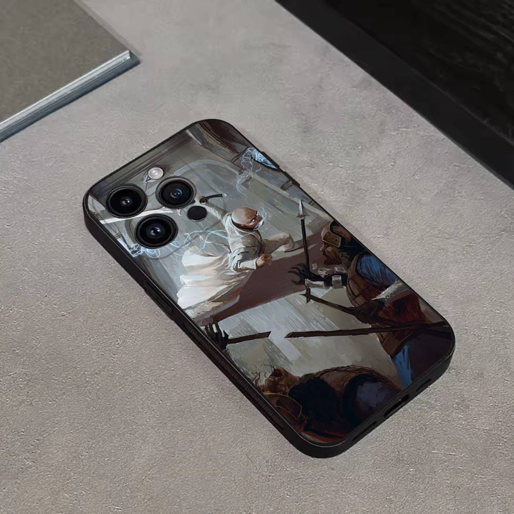 Чехол для телефона 'Архив Буресвета' Рыцари K Для iPhone 17,16,15,14,13,12,11,Pro,Max,Plus,E,SE4,Air,Mini Черный Точное совпадение отверстий