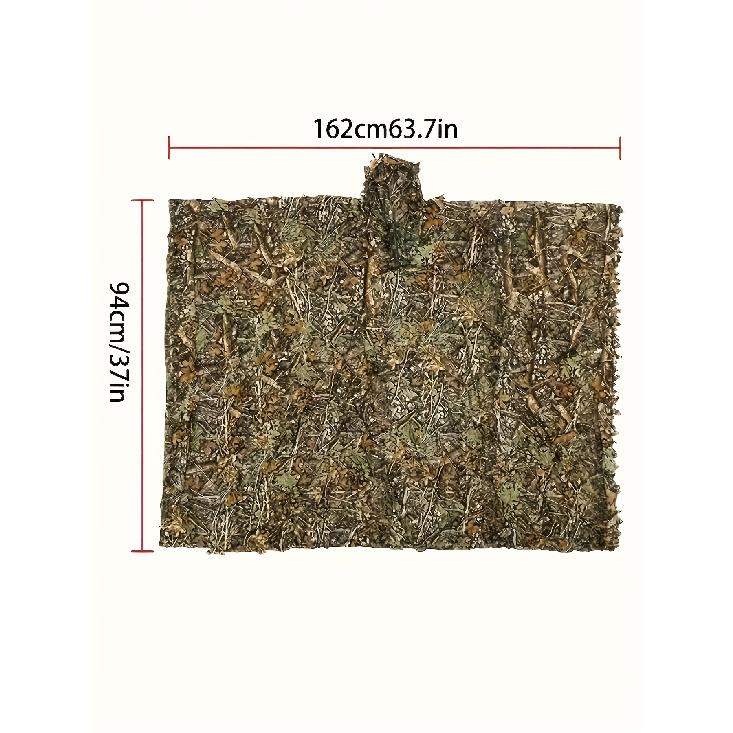 3D Maple Leaf Cape Camouflage Suit Survival Game Mesh Hooded One-Size Combat Costume is perfect for outdoor bird watching, hunting, outdoor
