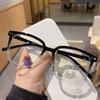 Transparent Glasses Square Frame Student Myopia Men And Women Flat Light Large Round Face Anti-Blue Light Glasses Frame