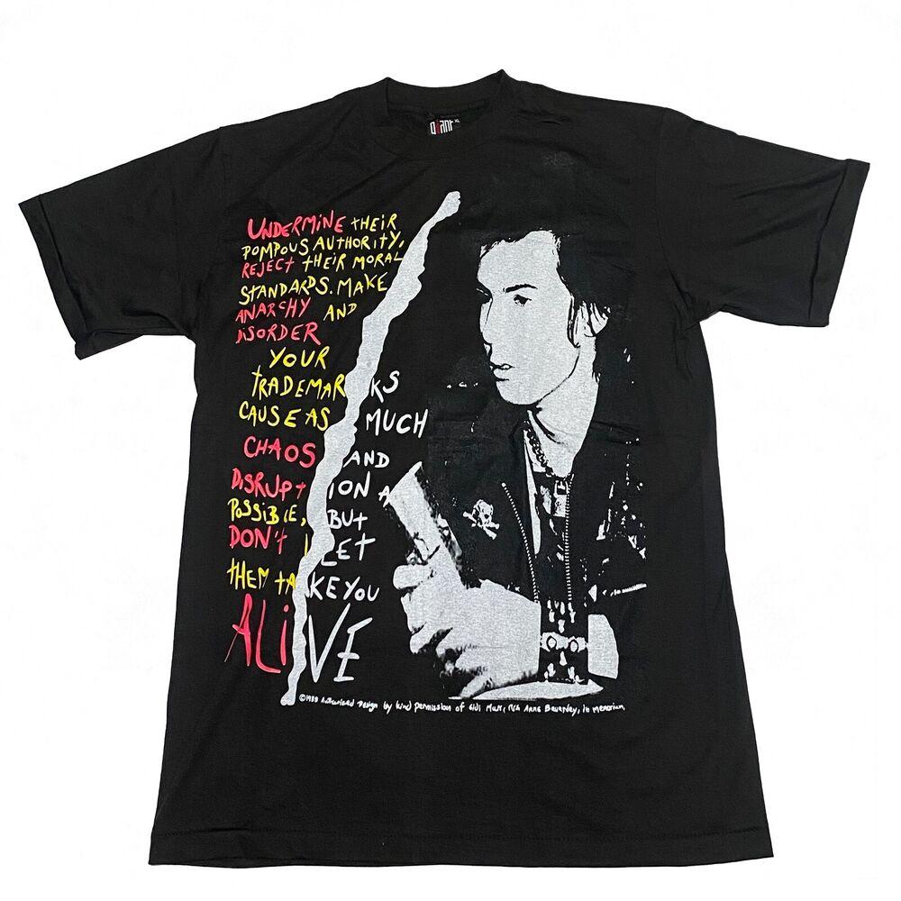 Винтажная футболка унисекс Sid Vicious Take You Alive с цитатой 80-х годов, редкая мемориальная футболка в стиле панк с репринтом