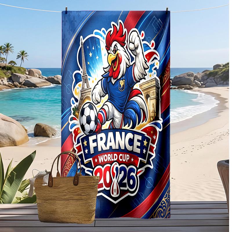 Пляжное полотенце с принтом France Football, быстросохнущее, супервпитывающее, мягкое банное полотенце для плавания, пляжа, путешествий, сувенир, подарок