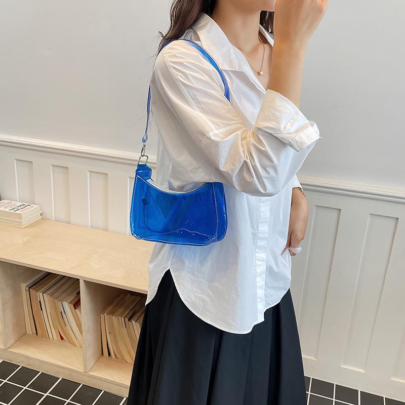 Корейская гелевая сумка: Прозрачный ПВХ, Стильная Сумка на Одно Плечо, Модный Стиль Ins, Маленькая Квадратная Дизайн для Женщин