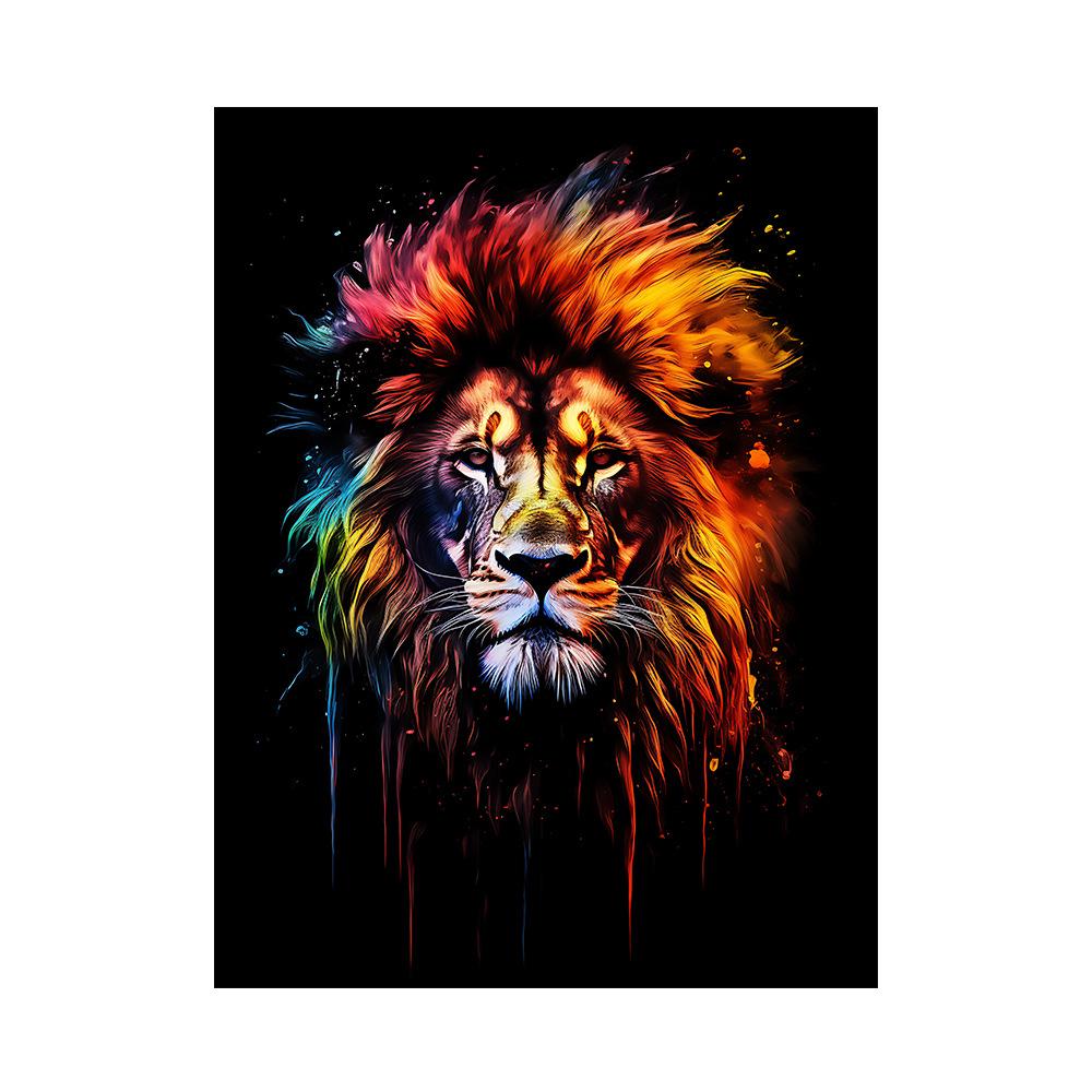 Лев Тигр Животный Портрет Плакат Обезьяна Жираф Картина на холсте Абстрактное Граффити Настенная Картина Декор Гостиной