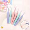 1 шт. Студенческие DIY Цветные Заостренные Зажимы Макарон Розовый Ресницы Ручной Работы Пинцеты Пинцеты из Нержавеющей Стали
