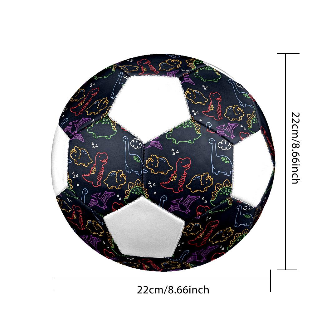 1pc Neon Dinosaur Party Lightweight PVC Training Soccer Ball, Size 5, Suitable for Indoor and Outdoor TrainingGift y6033