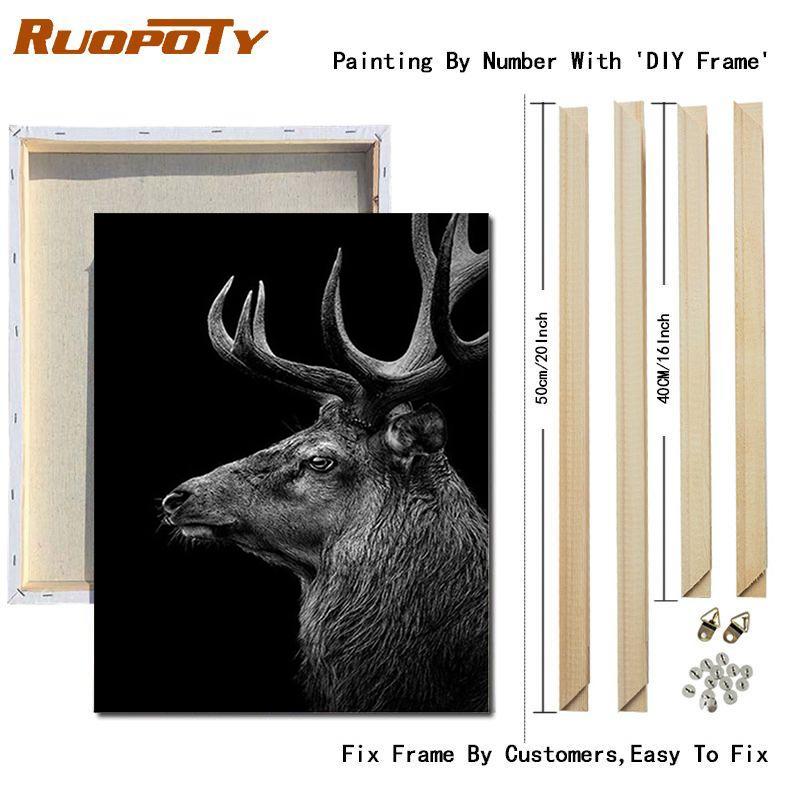 RUOPOTY Картина по номерам Слон, акрил на холсте, уникальный подарок, картина по номерам, лев, животное, украшение для дома