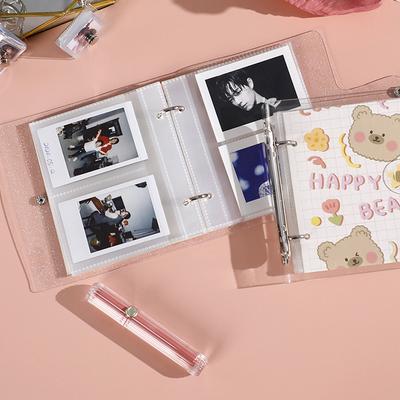 3-дюймовый фотоальбом Polaroid Милый медведь Прозрачный для украшений Коллекционный альбом для маленьких карточек Мини на разъемных листах