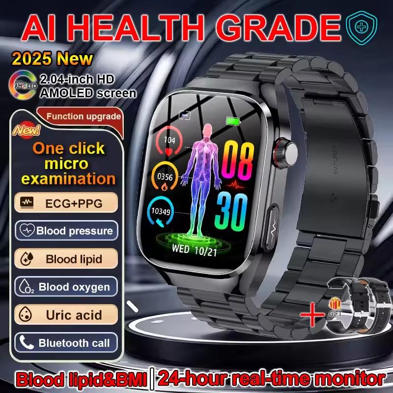 SmartWatch Voice Call Push Reminder Physical Examination Health Watch Blood Pressure UricAcid Blood Oxygen ECG Sport Smart Watch