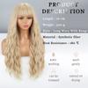 MISS WIG Женский модный светло-русый длинный волнистый парик с челкой из синтетического волокна, натуральный волнистый повседневный парик, косплей, вечерние волнистый парик