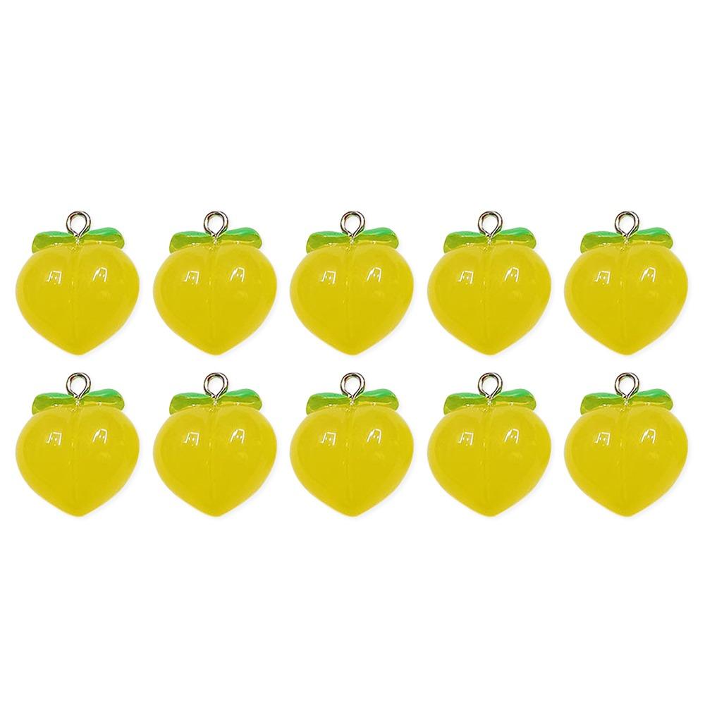 10pcs DIY Peach Flat Resin Charms Pendant 3D Fruit Pendants New Peach Charms Fruit Pendants  Women's