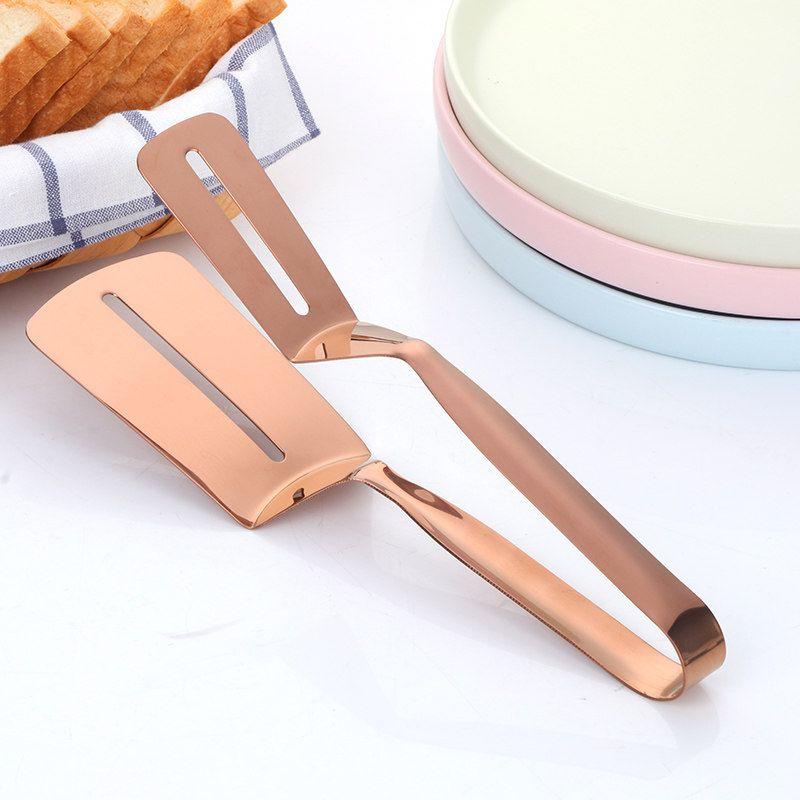 304 Stainless Steel Steak Tongs Creative Multifunctional Food Tongs Hand-Held Pancake Spatula Tongs Western Food Barbecue Tongs