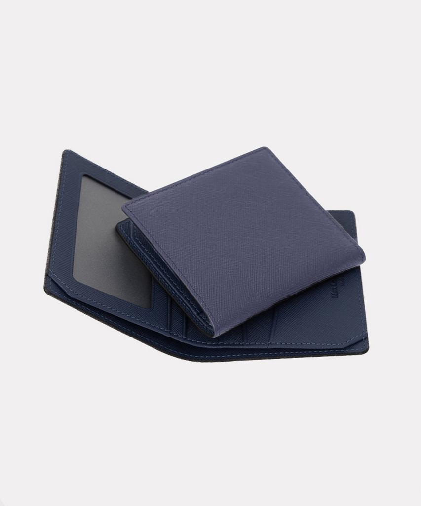 Мини-кошелек из матовой коровьей кожи Saffiano (Стальной синий) W22761